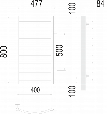 Классик П8 400х800 бп500 Полотенцесушитель  TERMINUS Томск - фото 3