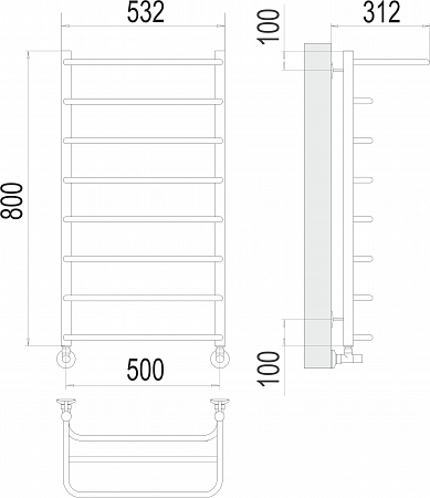 Полка П8 500х800  Полотенцесушитель  TERMINUS Томск - фото 3