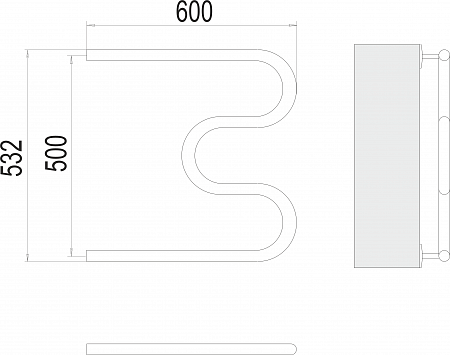 М-обр AISI 32х2 500х600 Полотенцесушитель  TERMINUS Томск - фото 3