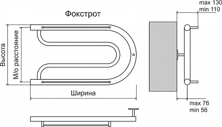 Фокстрот AISI 32х2 320х700 Полотенцесушитель  TERMINUS Томск - фото 3