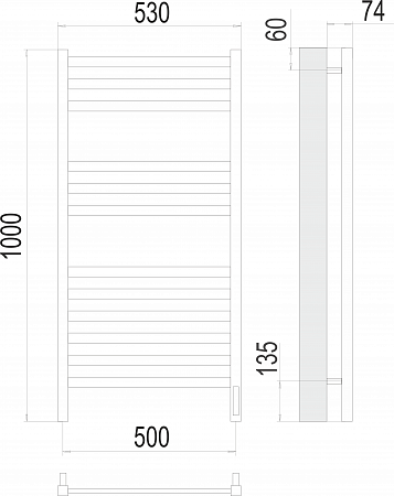 Енисей П12 500х1000  электро (sensor quick touch) Полотенцесушитель TERMINUS  Томск - фото 3