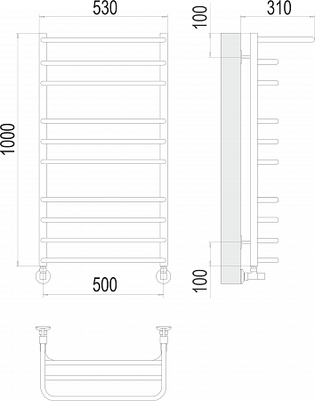 Арктур П10 500х1000 Полотенцесушитель  TERMINUS Томск - фото 3