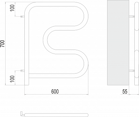 Электро 25 F-обр 600х600 поворотный Полотенцесушитель TERMINUS Томск - фото 3