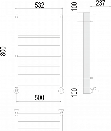 Аврора с 2-мя/п П8 500х800 Полотенцесушитель TERMINUS Томск - фото 3