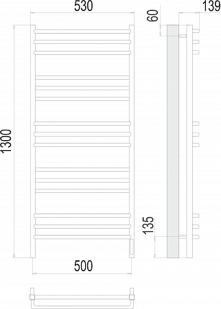 Соренто П15 500х1300 электро (sensor quick touch) Полотенцесушитель  TERMINUS Томск - фото 3