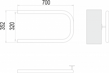 П-обр AISI 32х2 320х700 Полотенцесушитель  TERMINUS Томск - фото 3