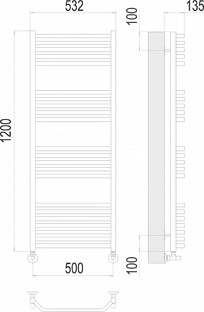 Виктория П22 500х1200 Полотенцесушитель  TERMINUS Томск - фото 3