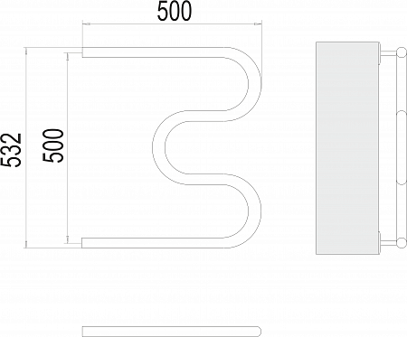 М-обр AISI 32х2 500х500 Полотенцесушитель  TERMINUS Томск - фото 3