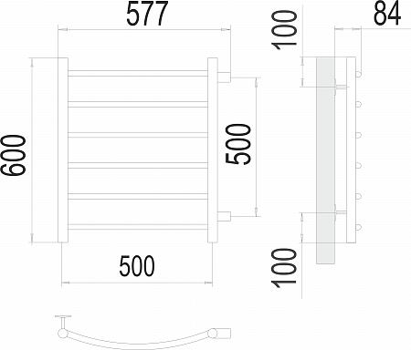 Классик П6 500х600 бп500 Полотенцесушитель  TERMINUS Томск - фото 3