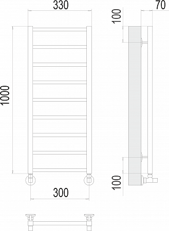 Контур П9 300х1000 Полотенцесушитель  TERMINUS Томск - фото 3