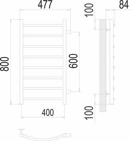 Классик П8 400х800 бп600 Полотенцесушитель  TERMINUS Томск - фото 3