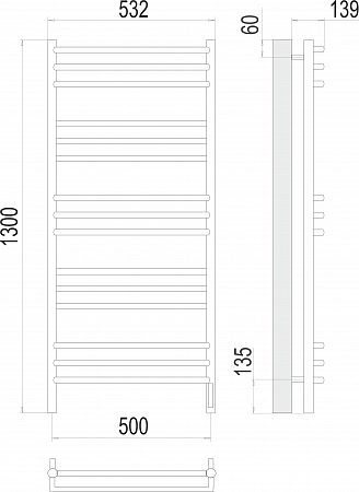 Прато П15 500х1300 электро (sensor quick touch) Полотенцесушитель  TERMINUS Томск - фото 3