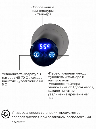 Рондо П2 350х760 электро Полотенцесушитель TERMINUS Оружейная сталь Томск - фото 5