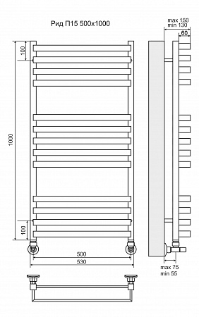 Рид П13 500х1000 Полотенцесушитель  TERMINUS Томск - фото 3