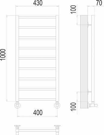 Контур П9 400х1000 Полотенцесушитель  TERMINUS Томск - фото 3